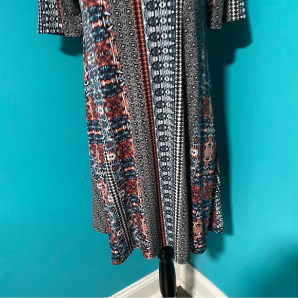 BCBGeneration M Multicolor Aztec Ikat Printed Short Sleeve Mini Swing Dress - Picture 5 of 5